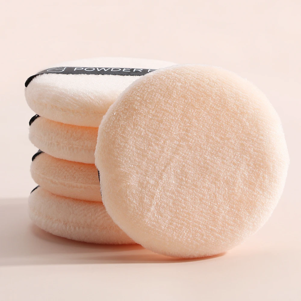 5PCS Flocking Makeup Powder Puff Mini Face Sponge Cosmetics Soft Cotton Face Beauty Powder Puff Lightweight Maquiagem Sponges