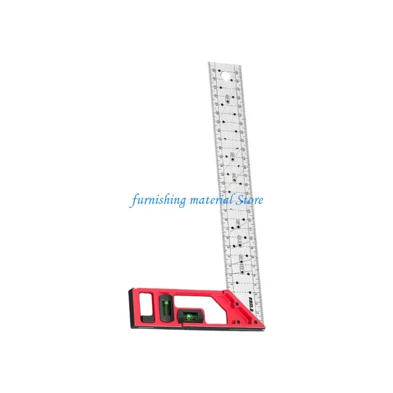 Y5GD Ergonomic Design Hole Marking Ruler Steel T Square Ruler Tool Comfortable Grip