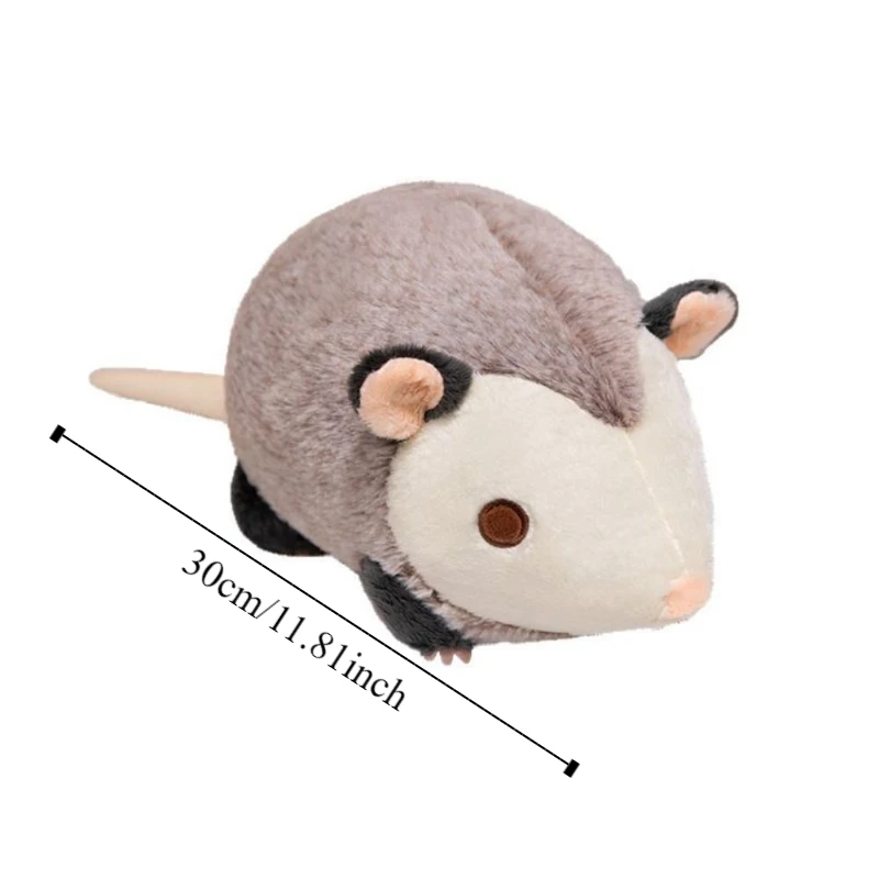 ตุ๊กตาหนูผ้าฝ้าย PP นุ่มฟูเหมือนจริง ของเล่นหนูจำลอง ตุ๊กตาหนูการ์ตูนเหมือนจริง ของสะสม