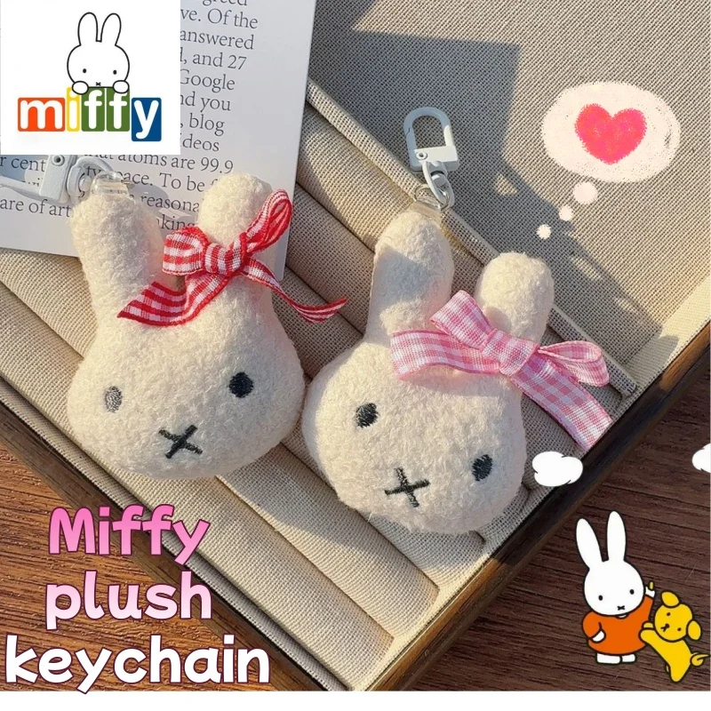 Cute Cartoon Miffy Keychain, High-Aesthetic Bowknot Girly Bag Charm