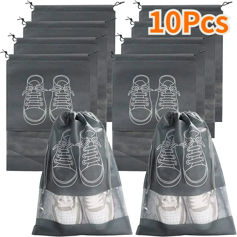 

Sneakers Shoe Storage Bag with Thickened Non-woven Fabric Strap Mouth Large Capacity Travel Waterproof Shoe Bag Moistureproof