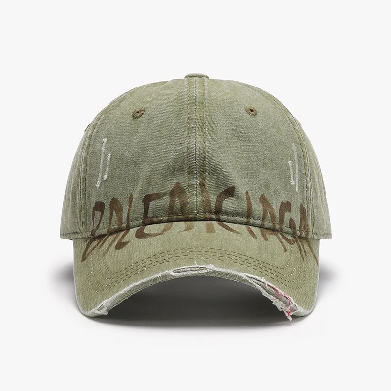 Hip hop Letters Soft Top Men Large Size hole Baseball Cap Women\'s Outdoor Travel All-Matching Breathable Personality Peaked Cap