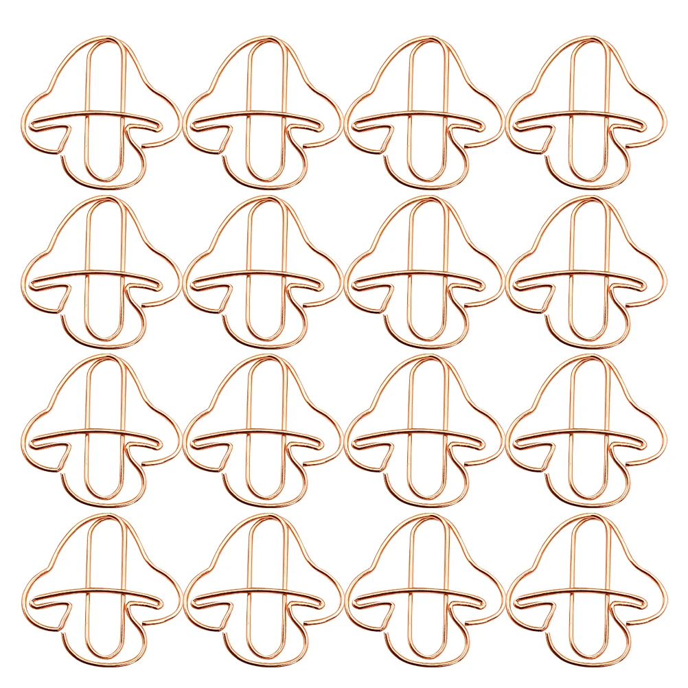 20 Pcs Mushroom Paper Clip Document Fixing Clips Small Mini File Exquisite Adorable Pin Decorative Paperclips