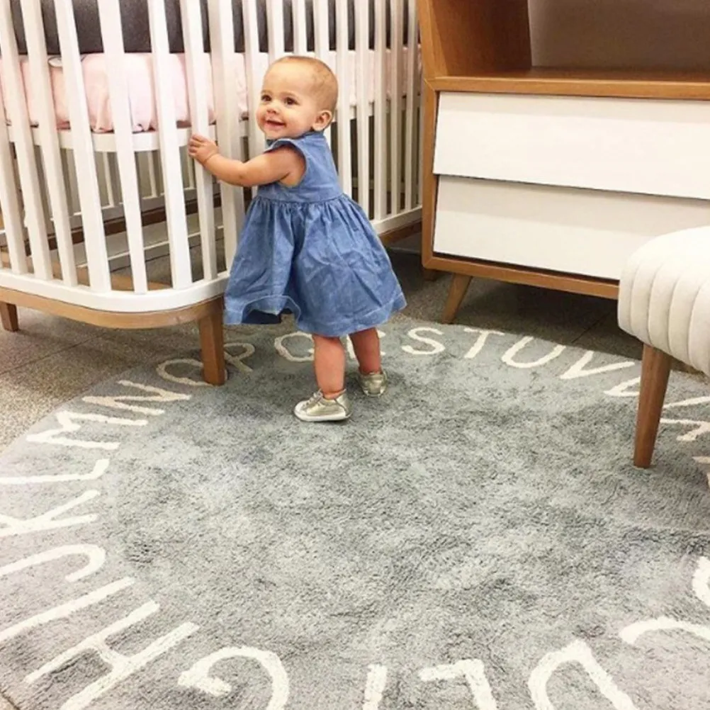 

Baby Crawling Mat Kids Play Carpet Round Soft Cotton Floor Mat Alphabet Baby Room Carpet Infant Crawling Rug Floor Cushion