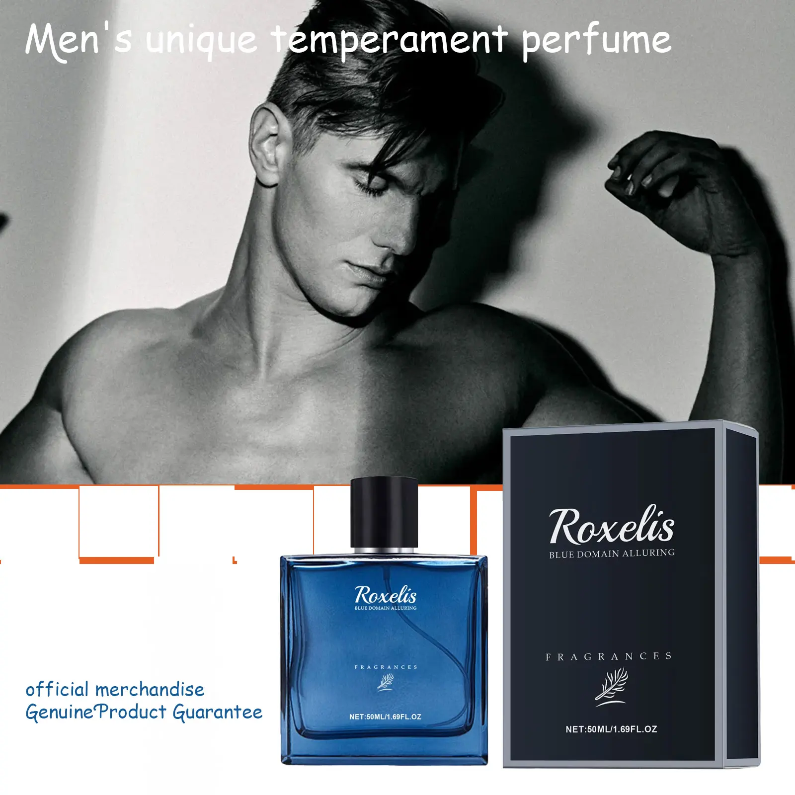 

Roxelis 50ml Charmig Men's Cologne Perfume Spray Blue Domain Long-Lasting Pheromone Romantic Flirting And Dating Fragrance