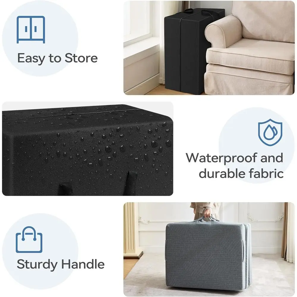 مرتبة محمولة كاملة الحجم من إسفنج الذاكرة للسفر والتخييم واليوجا - قابلة للغسل، معتمدة من CertiPUR-US، مناسبة للبالغين #3