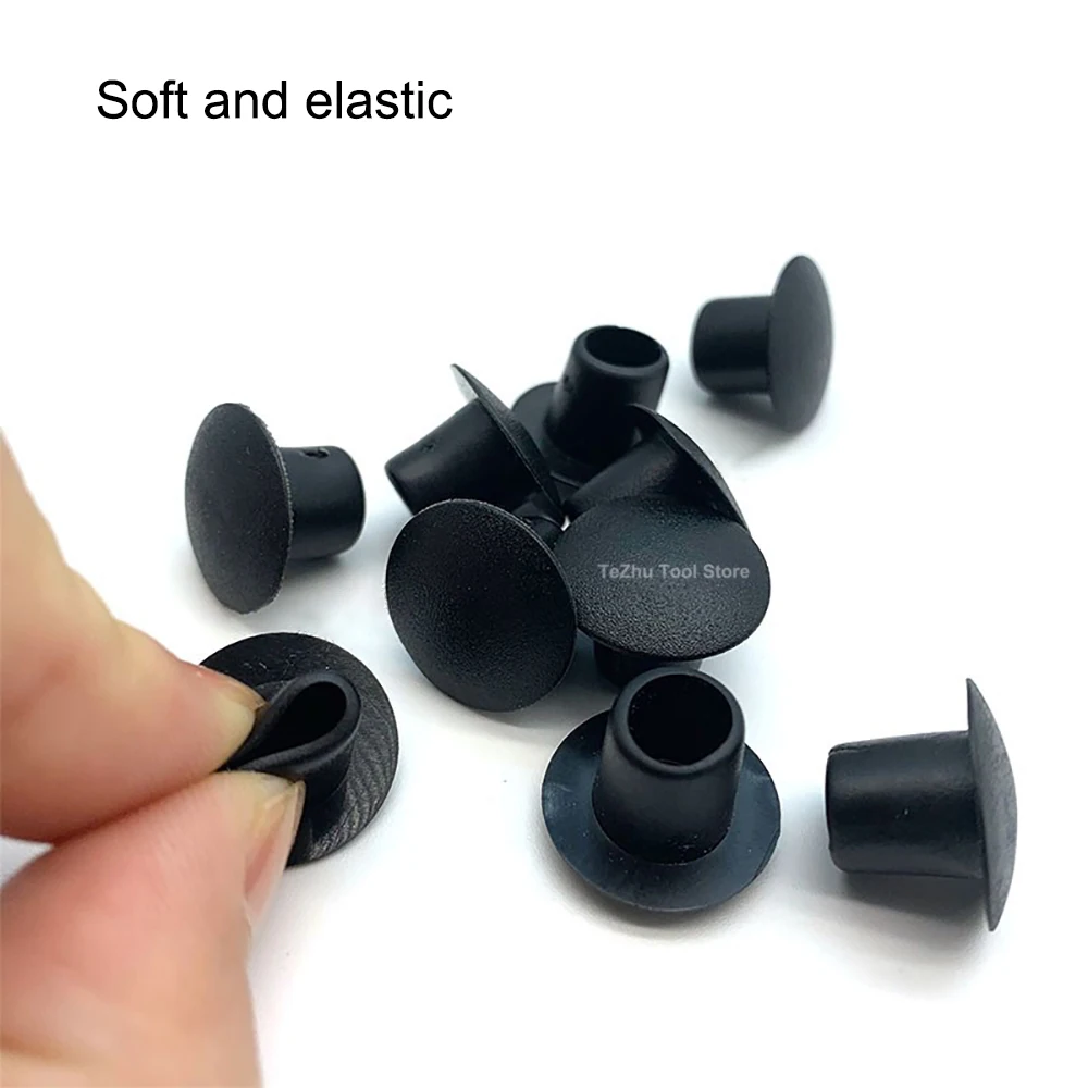 9mm 10mm 11mm PVC Rubber Plug Hole Stopper Black&White Hollow Rubber Hole Caps Round Seal Plugs T Type Dustproof Plugs