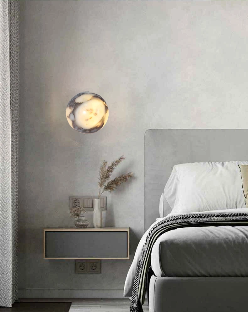 Natural Marble Ball Wall Lamp G9 Bulb Personalized