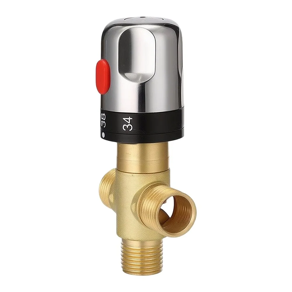Bathroom Hot Water Mixing Valve Stable Temperature Control Shower Fitting 1/2Inch G Connector Leakproof Shower Room Adjustment