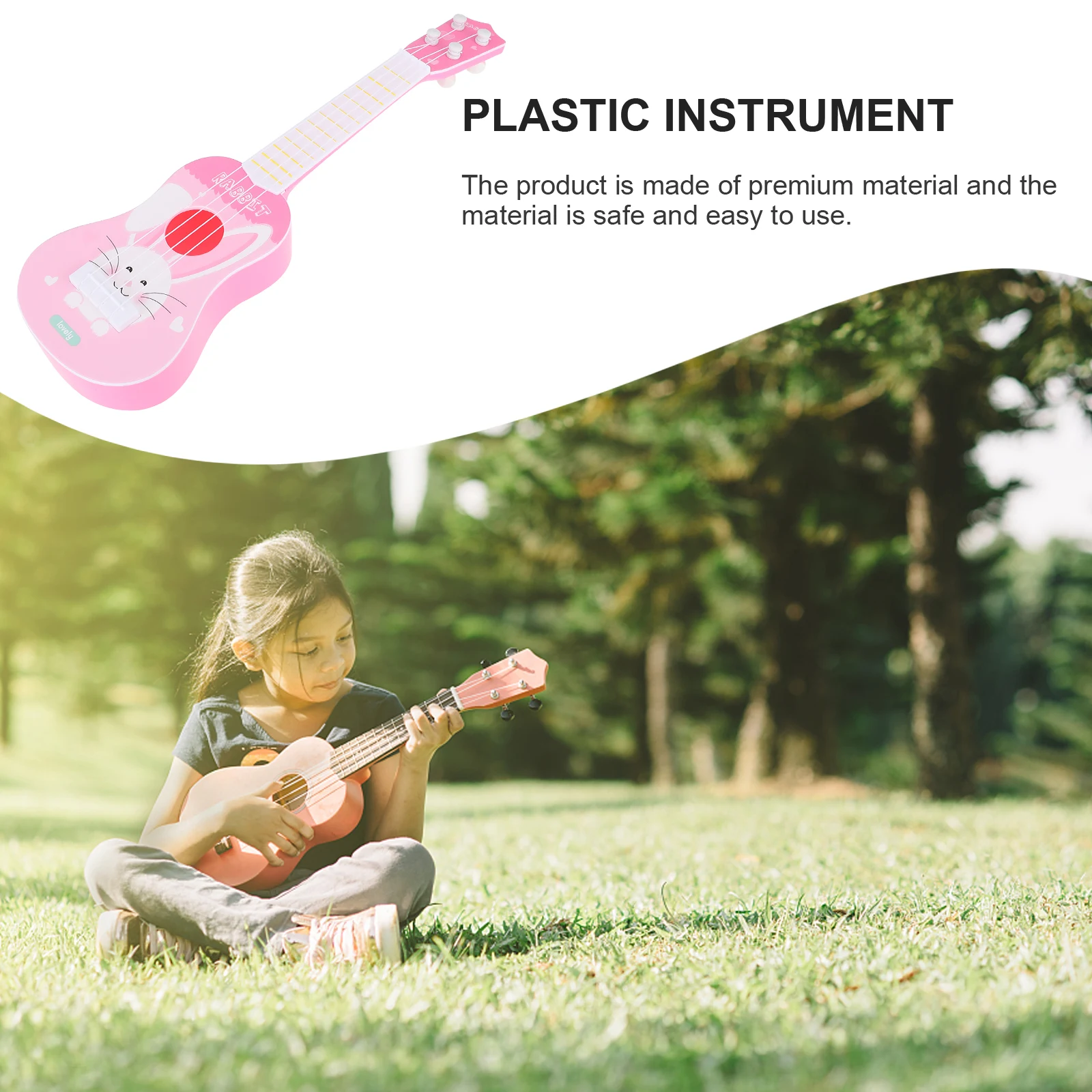 جيتار صغير القيثارة للأطفال التعلم الموسيقي المبكر أداة بلاستيكية للمبتدئين ألعاب تعليمية للأطفال محاكاة موسيقية #4