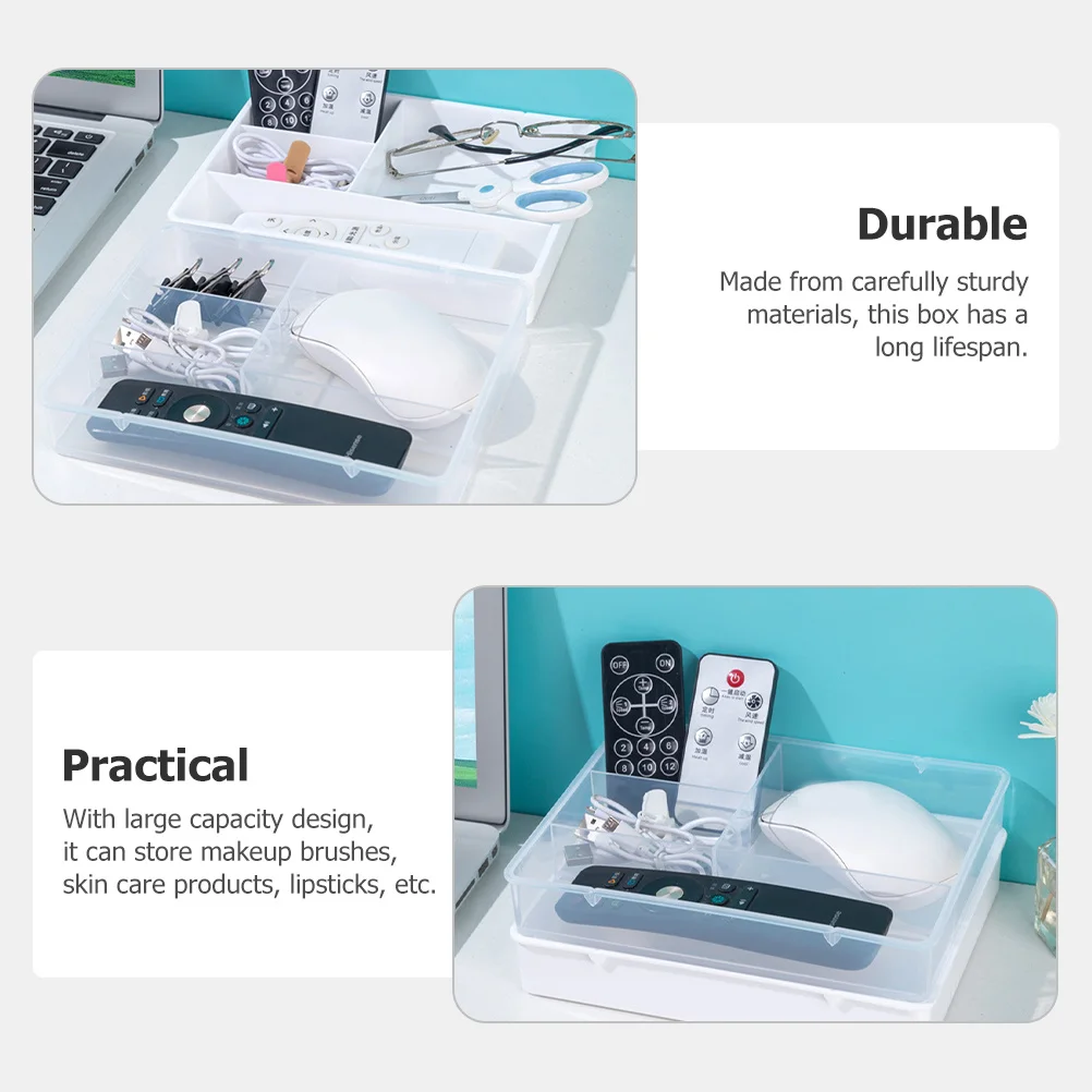 2Pcs Desktop Drawer Organizer Multi-Grid Storage Box for Makeup Skincare Products Pens Stationery Desk Organizing Box Vanity