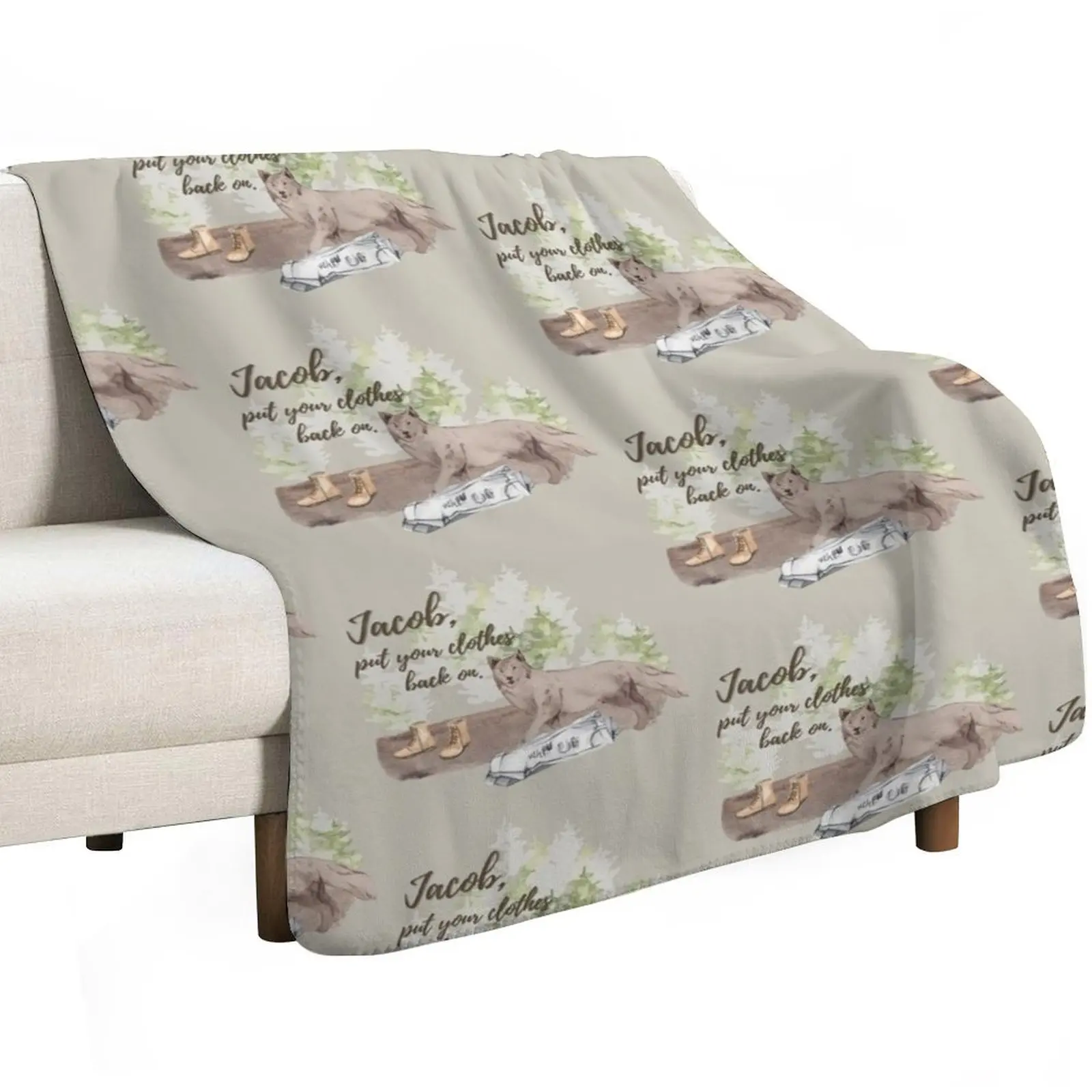 Charlie Swan quote - Jacob, put your clothes back on - Twilight Breaking Dawn Throw Blanket Blankets For Sofas Blankets