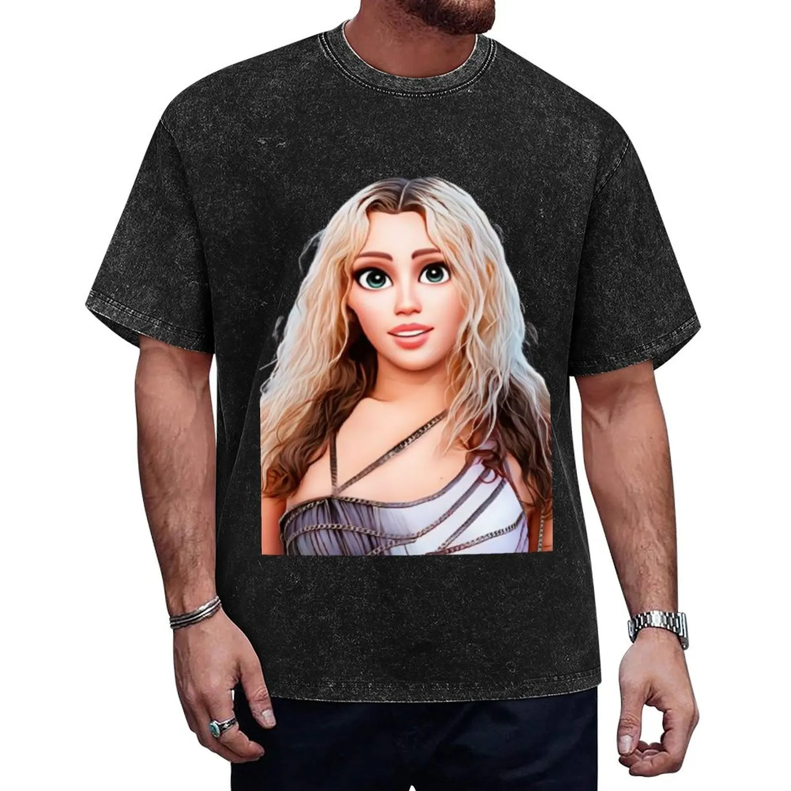 

Miley Cyrus Cartoon T-Shirt boys animal print shirts graphic tee funny shirt cotton Aesthetic clothing t shirts for men pack