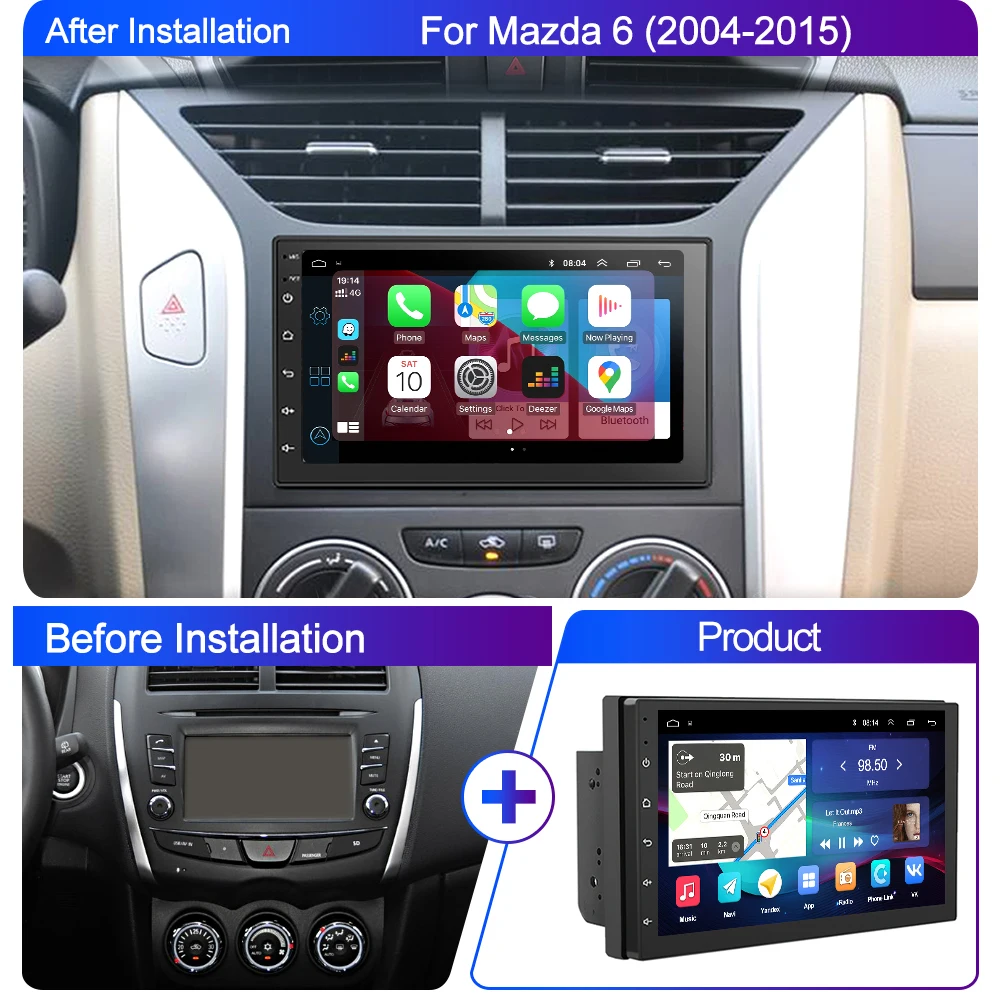 LEHX العالمي 7 بوصة 2 din أندرويد 15 راديو السيارة 2.5D QLED شاشة سيارة مشغل وسائط متعددة Carplay أندرويد السيارات ستيريو Autoradio #5