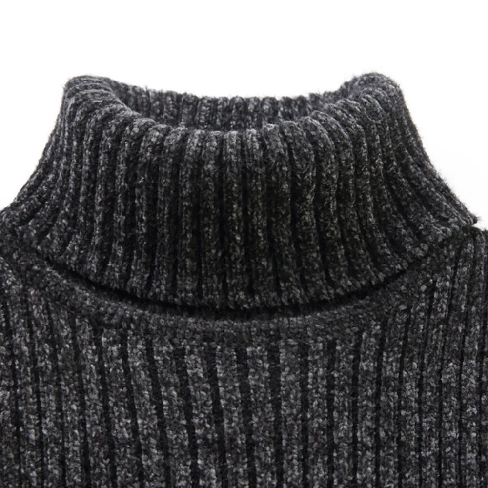 

Autumn and Winter Men's Turtleneck Sweater Male Casual All-match Elastic Pullover Knitted Sweater