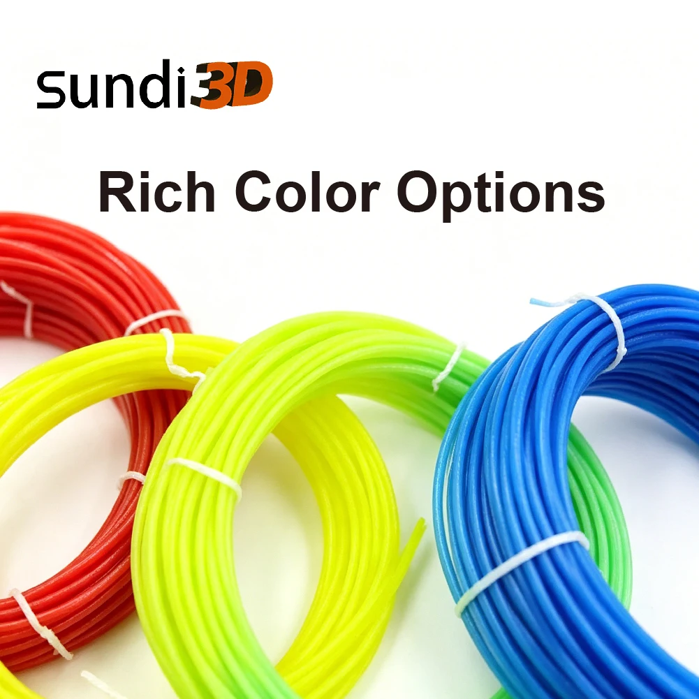

SUNDI® 1.75mm PLA 3D Printer Filament 5M Each Color 20 Optional Colors Neat Wound No Clog Eco-Friendly For Most FDM 3D Printers