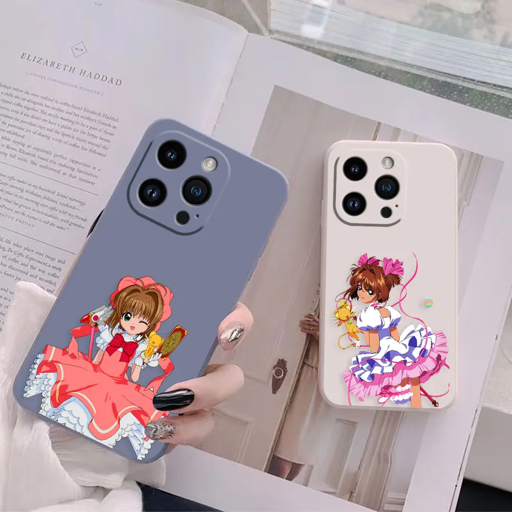 Phone Case For iPhone 14 13 12 11 Pro XS Max Mini X XR SE 7 8 6 6S Plus Case Funda Shell Capa Sakura Kinomoto Cardcaptor Sakura