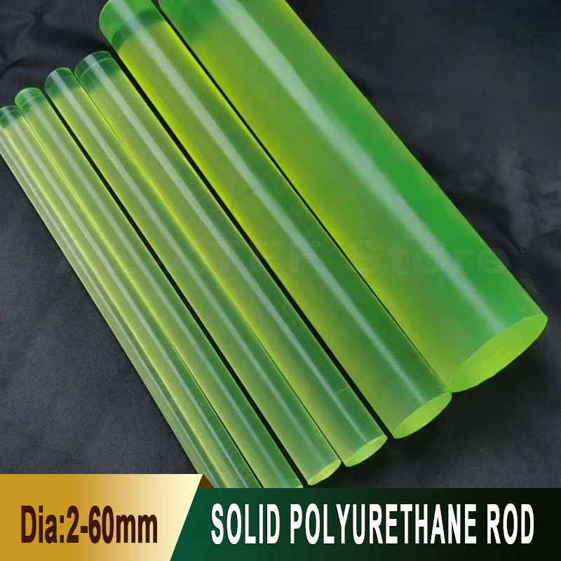 

1/2Pcs Solid Polyurethane Round Rod Dia 2mm-60mm Long 300mm/500mm Elastic Rubber PU Engineering Machinery Shock Absorber Rod
