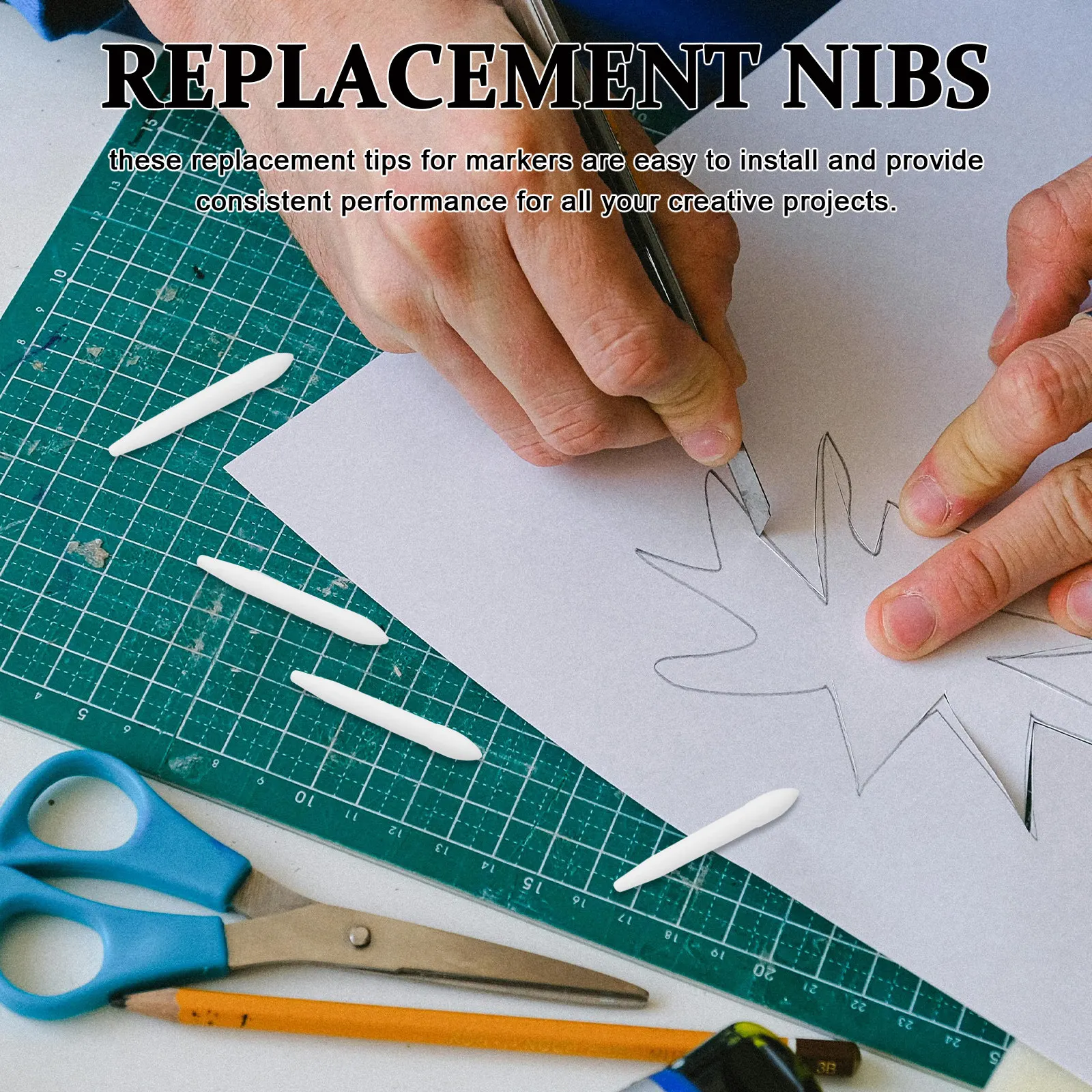 

20Pcs Plastic Fiber Round Nibs Replacement for Paint Markers Acrylic Pens Drawing Writing Journaling Illustration Permanent Fine