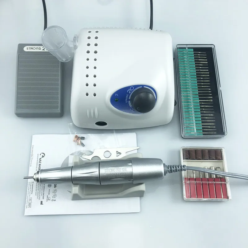 Nieuw Binnen Sterk 210 Pro 105 105l Handstuk 65W 45000Rpm Nagelboren Manicure Machine Pedicure Elektrische Vijl Bits