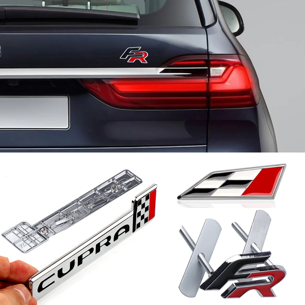 Emblemas Decorativos Metálicos para Parrilla Delantera de Auto, para Seat Cupra FR, Leon, Ibiza, Ateca, Born, E-Racer, Formentor, Tarraco