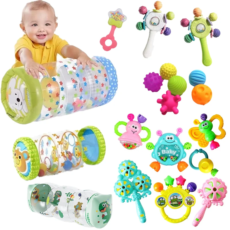 Baby Toys 6 12 Months Inflatable Crawling Baby Rattle Ball Toys Sensory Development Toys For Babies 1 Year Baby Games Toys
