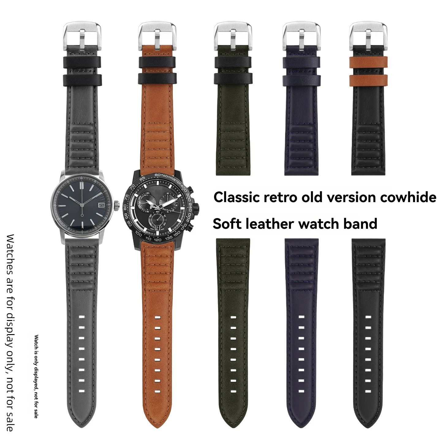 

Сменный замшевый и потертый винтажный кожаный ремешок для Tissot Seiko Citizen Tudor Mido, мужской ремешок для часов из воловьей кожи 22 мм