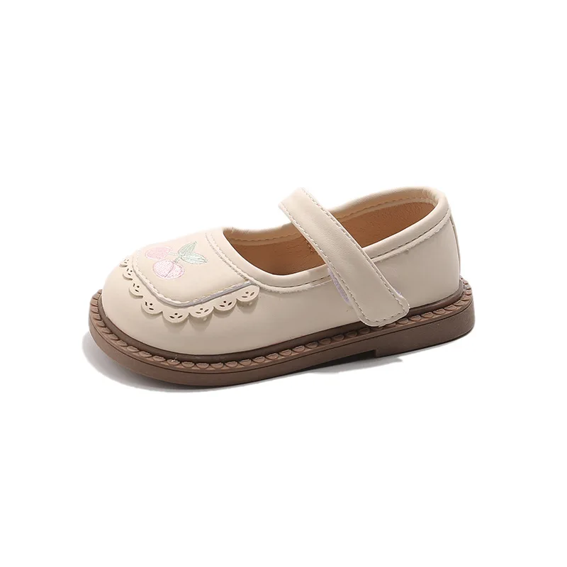 Children's leather shoes, girls' shoes, spring new items, girls' soft soled cherry single shoes, fashionable children's performa