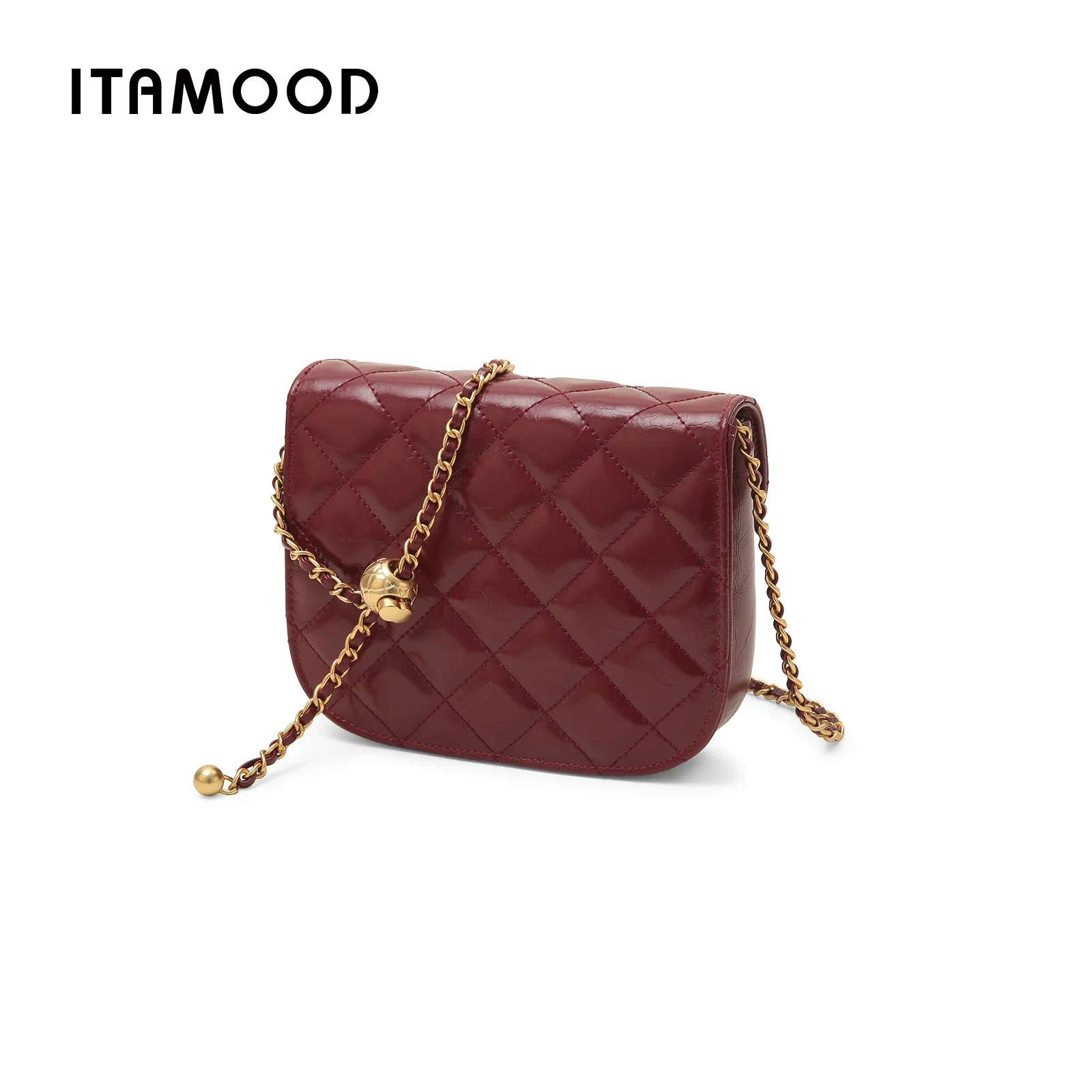 ITAMOOD Pikowane torby kwadratowe z prawdziwej skóry Oryginalny sprzęt Kwiatowa torba na ramię Luksusowe designerskie damskie torby crossbody