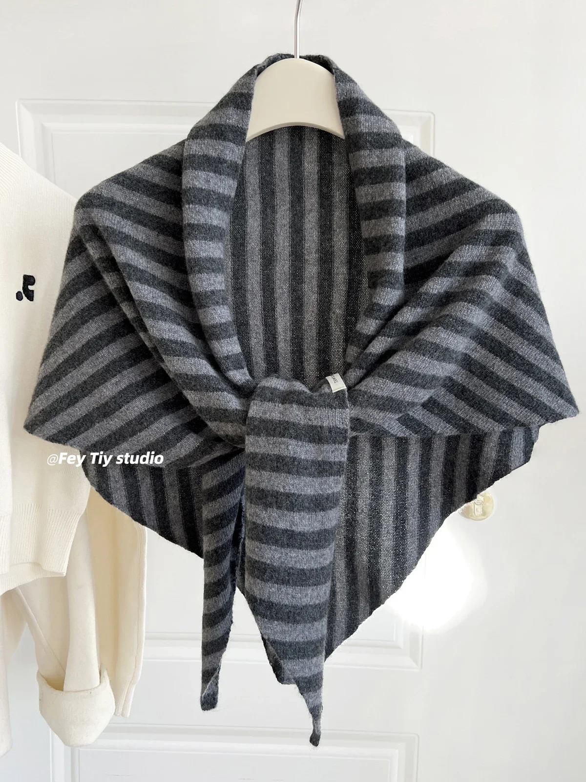 Chal australiano de lana 100% agrandado para otoño e invierno, nueva bufanda triangular cálida, bufanda tejida para mujer