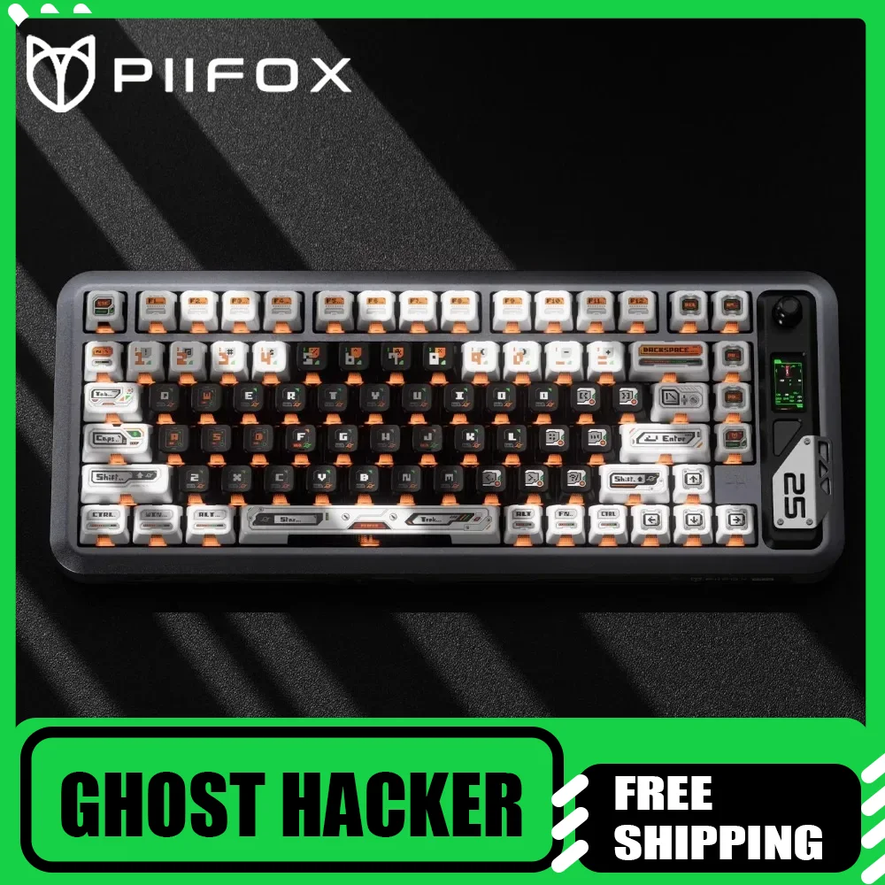 

PIIFOX Ghost Hacker, индивидуальные механические колпачки для клавиш, термосублимация, материал PBT, 125 клавиш, светопропускание, хороший вид