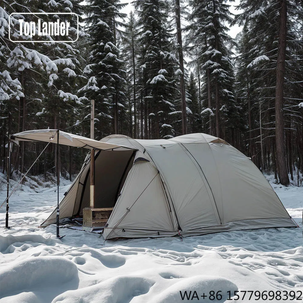Four-season Waterproof Tent Durable Polyester Tunnel Tent Large-space Tunnel Tent with a Rear Room