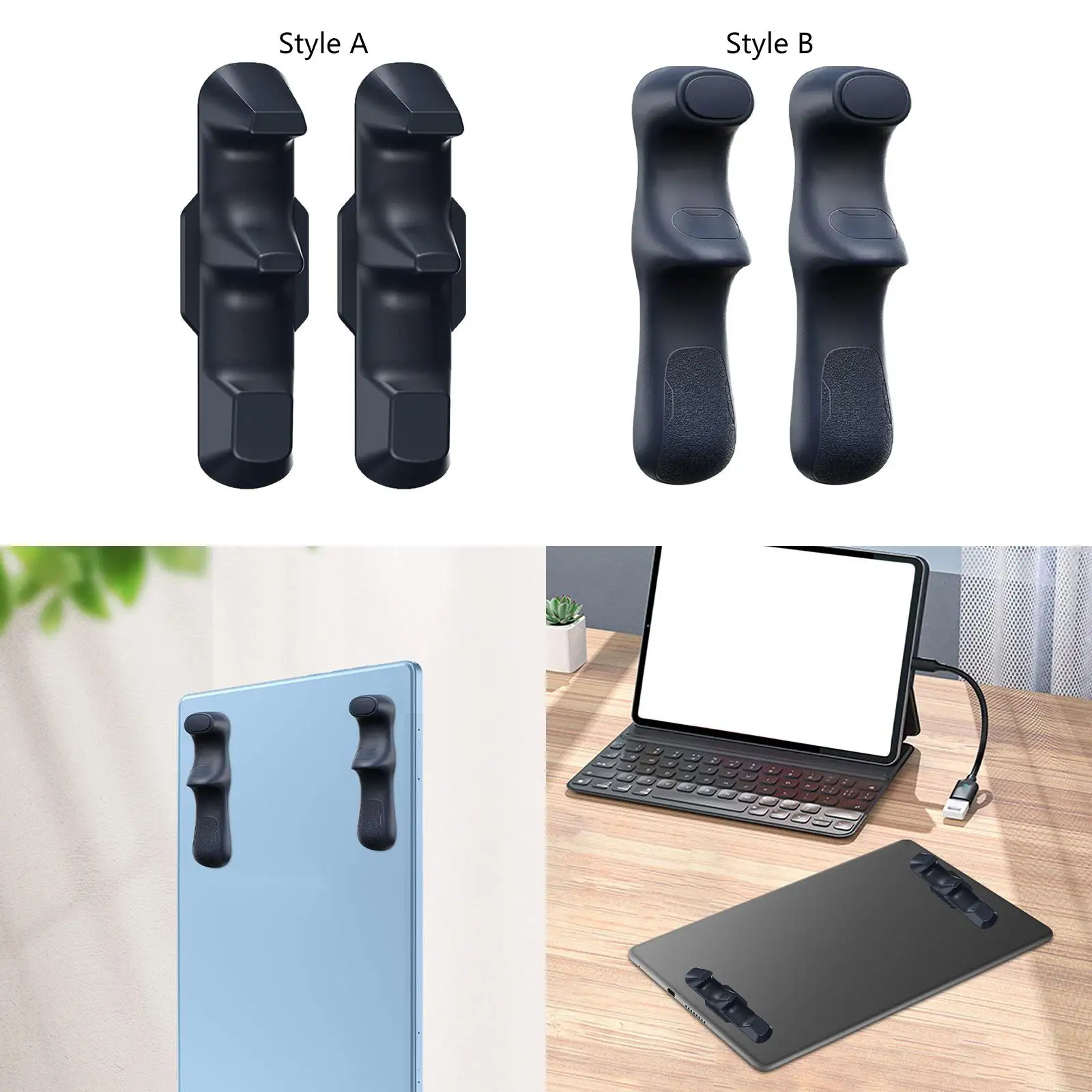 2 alças de jogo para tablet, leve, removível, lavável, silicone, gamepad