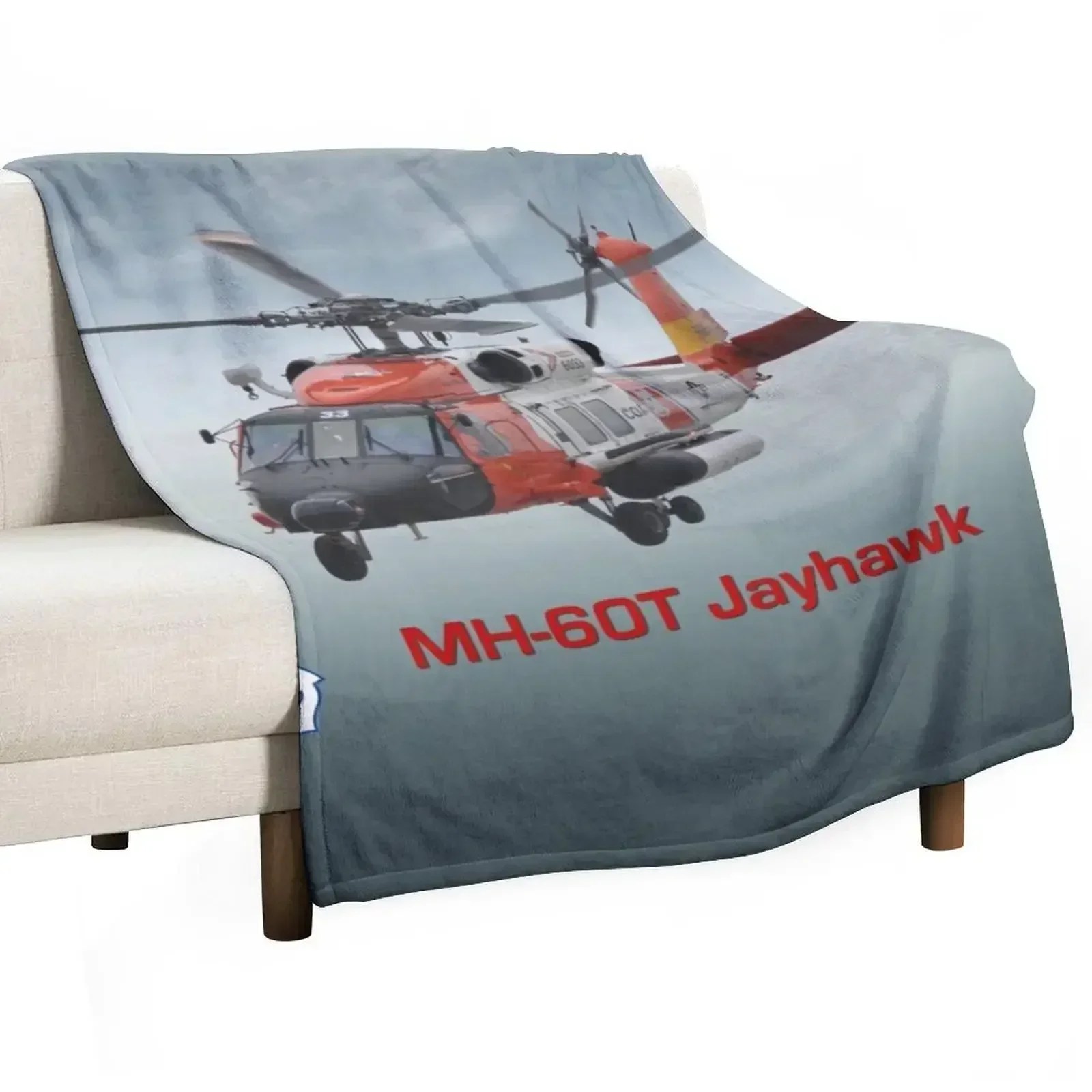 MH-60 Jayhawk USCG SAR Throw Blanket bed plaid Retros Hairy Picnic Blankets