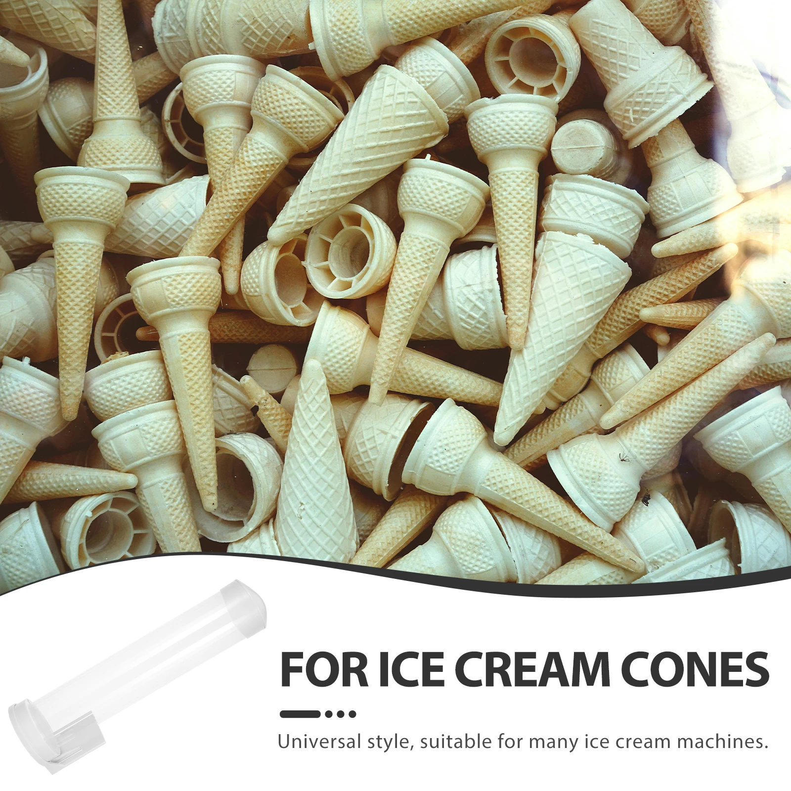

1 Set Cone Holder Plastic Stand Space-Saving Storage Dispenser For Ice Cream Machine Universal Reusable Clear Cone Support Ice