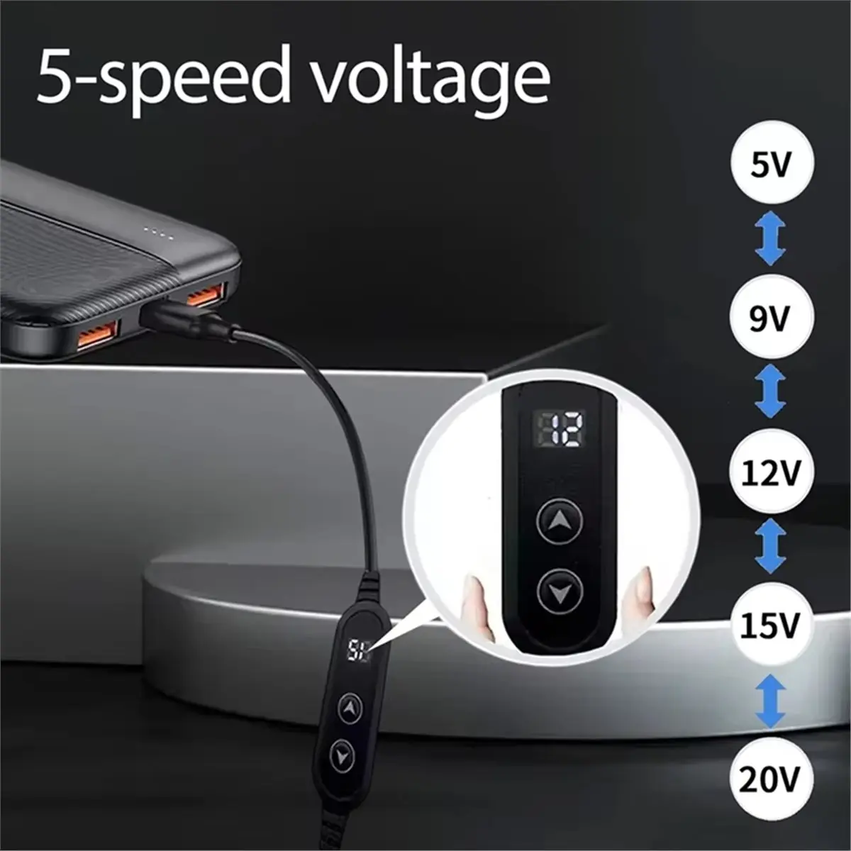 USB C to DC 5.5x2.1mm Connector Female Boost Cable 5V/9V/12V/15V/20V Adapter Line for Wifi Router BOX Heated Clothing