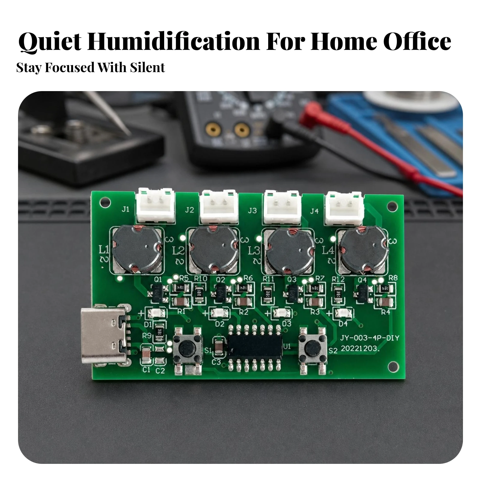 USB Humidifier Module Four-Output High-Frequency Humidifier Module Atomizer Driver Board Low-Voltage for Makers