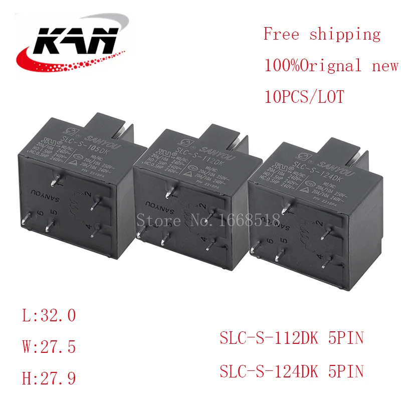 

Free shipping 10pcs relay SLC-S-112DK SLC S 112DK 20A 250VAC 5PIN Original New