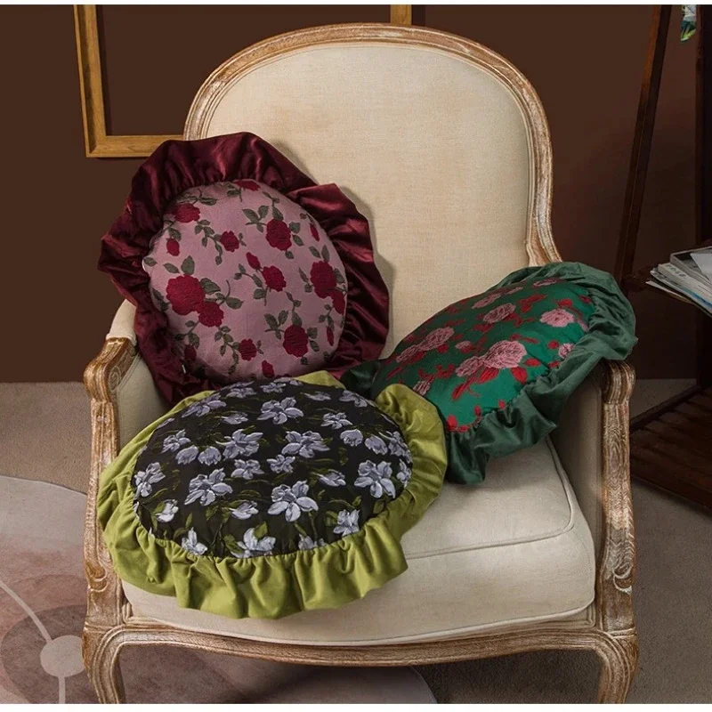 

45x45cm Retro Pattern Floor Pillowcase Round Bohemian Meditation Seat Cushion Cover Pouf Case Retro Flower Printed Home Decor