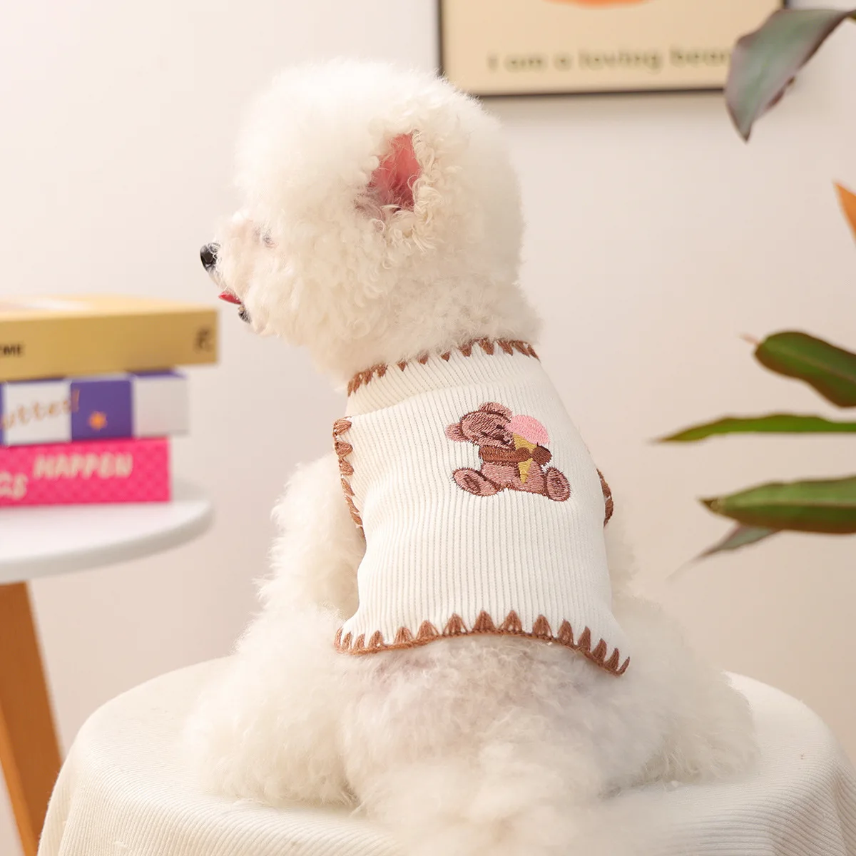 

Winter Pet Clothes Ice Cream Bear Vest For Small Dogs Cats Puppy Warm Soft Comfortable Outfit Cute Dog Cat Apparel Autumn New