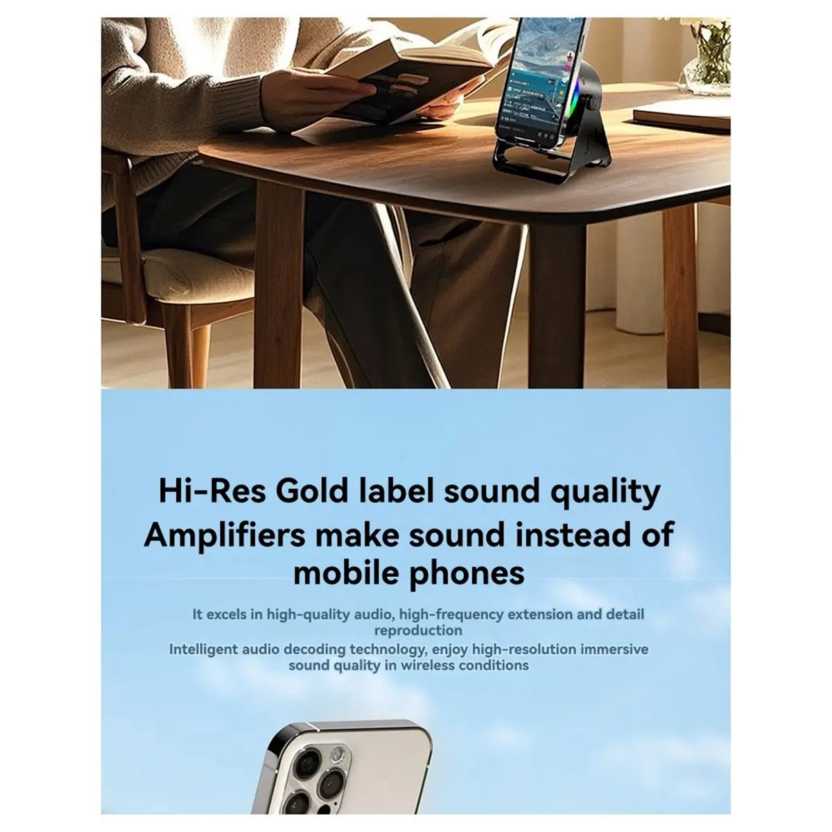 popop Mobile Phone Sensor Speaker Wireless Bluetooth Desktop Speaker Multifunctional Live Streaming Stand