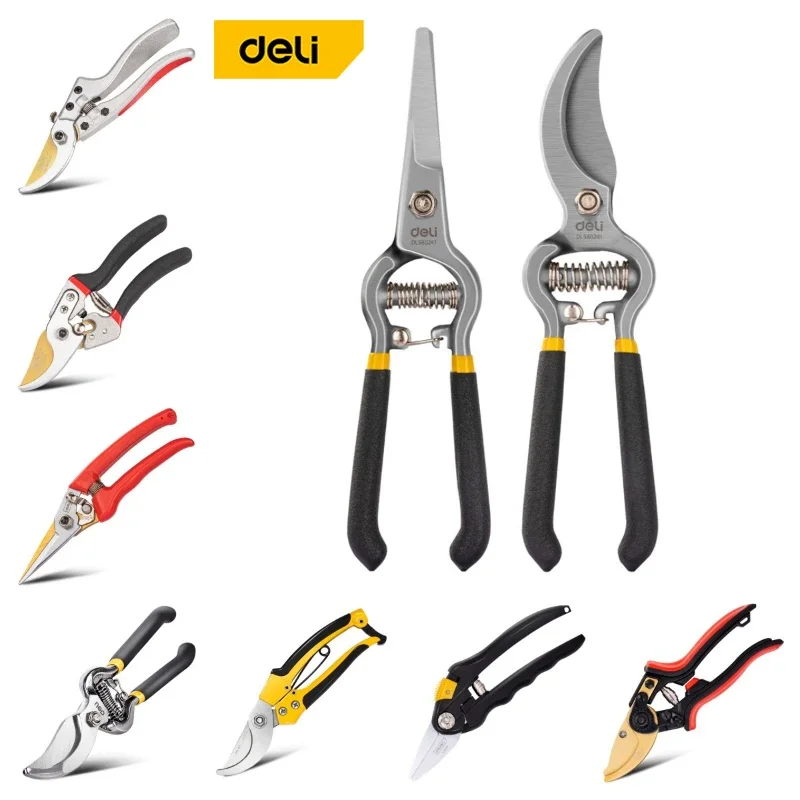 

DELI Professional Pruner Garden Scissors Sharp Bypass Pruning Shears Tree Trimmers Secateurs Hand Clippers For Garden Gardening