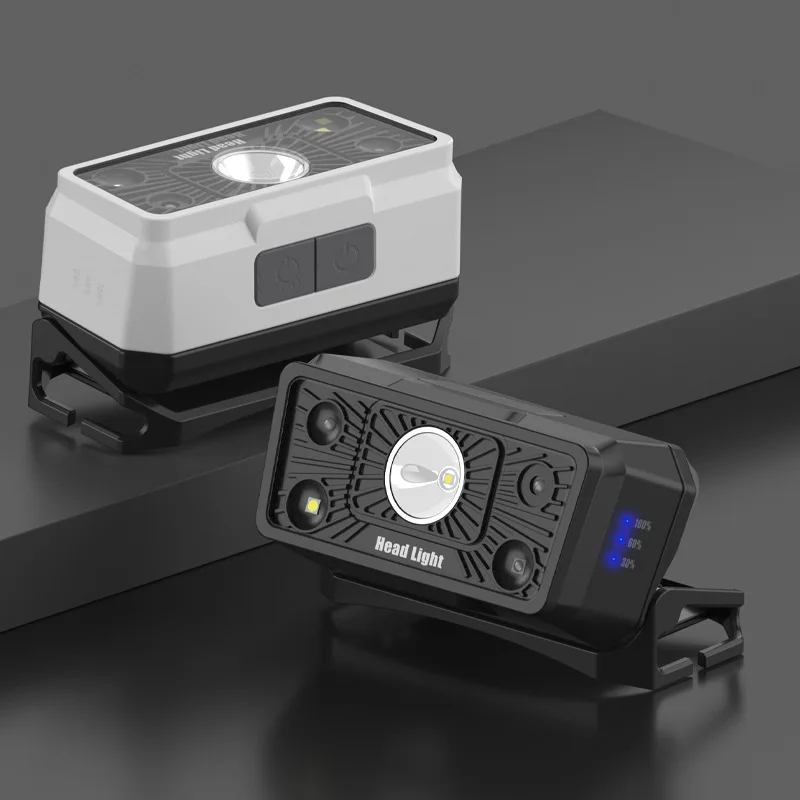 IPX5 Headlight USB Rechargeable Powerful Sensor Headlamp Waterproof Dual G18 5 Mode Spotlight Outdoor Fishing Night Light