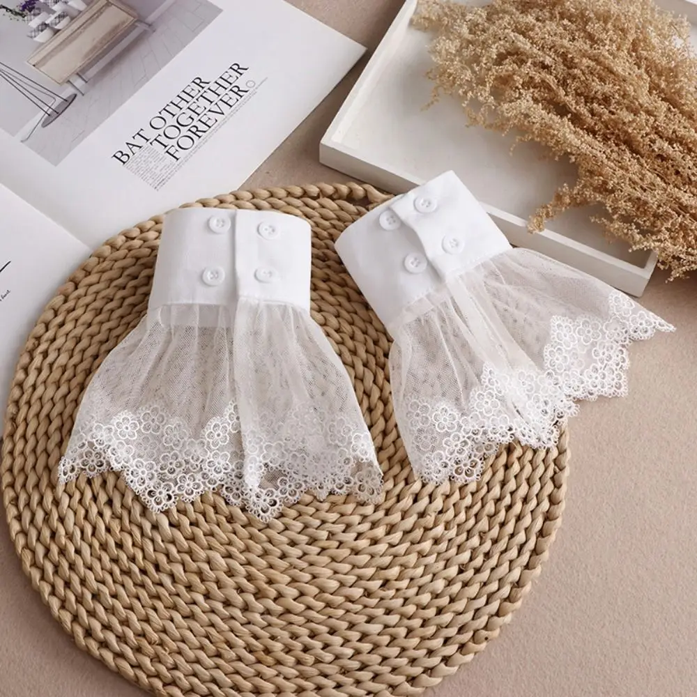 Manchettes universelles à volants pour coudes, couvre-bras, manchettes décoratives en dentelle pour pull, manchettes détachables, faux poignets, faux manches