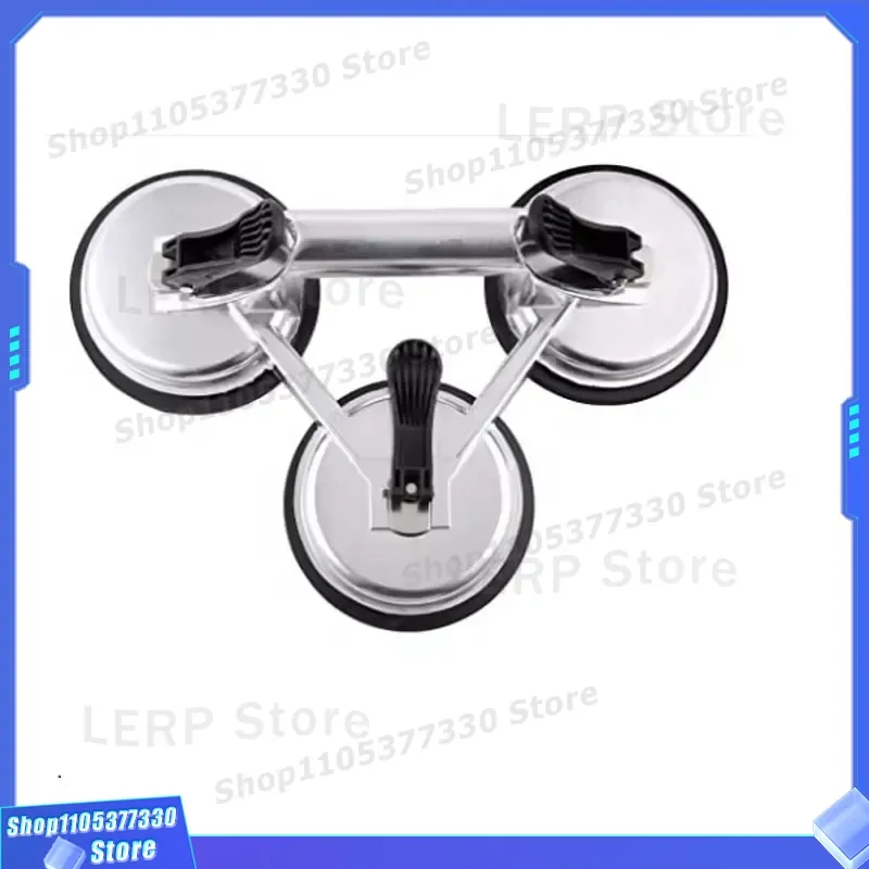 Heavy Duty Glass Suction Cup Lifter 3 Cups Double Ended Handle for Window Tile Marble Stone Moving Tool Safe Grip Device