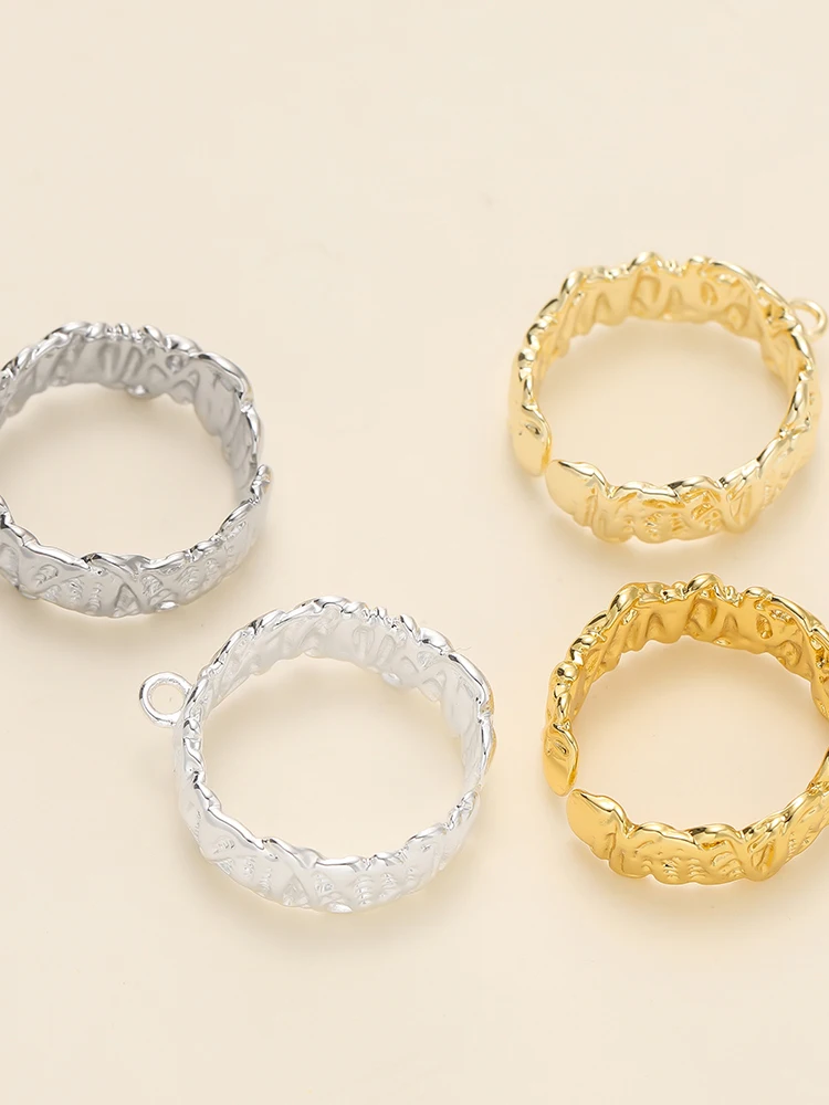 Bague fendue ouverte irrégulière plaquée or 14/18K, 2 pièces/paquet, pour bricolage fait à la main, réglage de bague, fournitures de fabrication de bijoux, accessoires