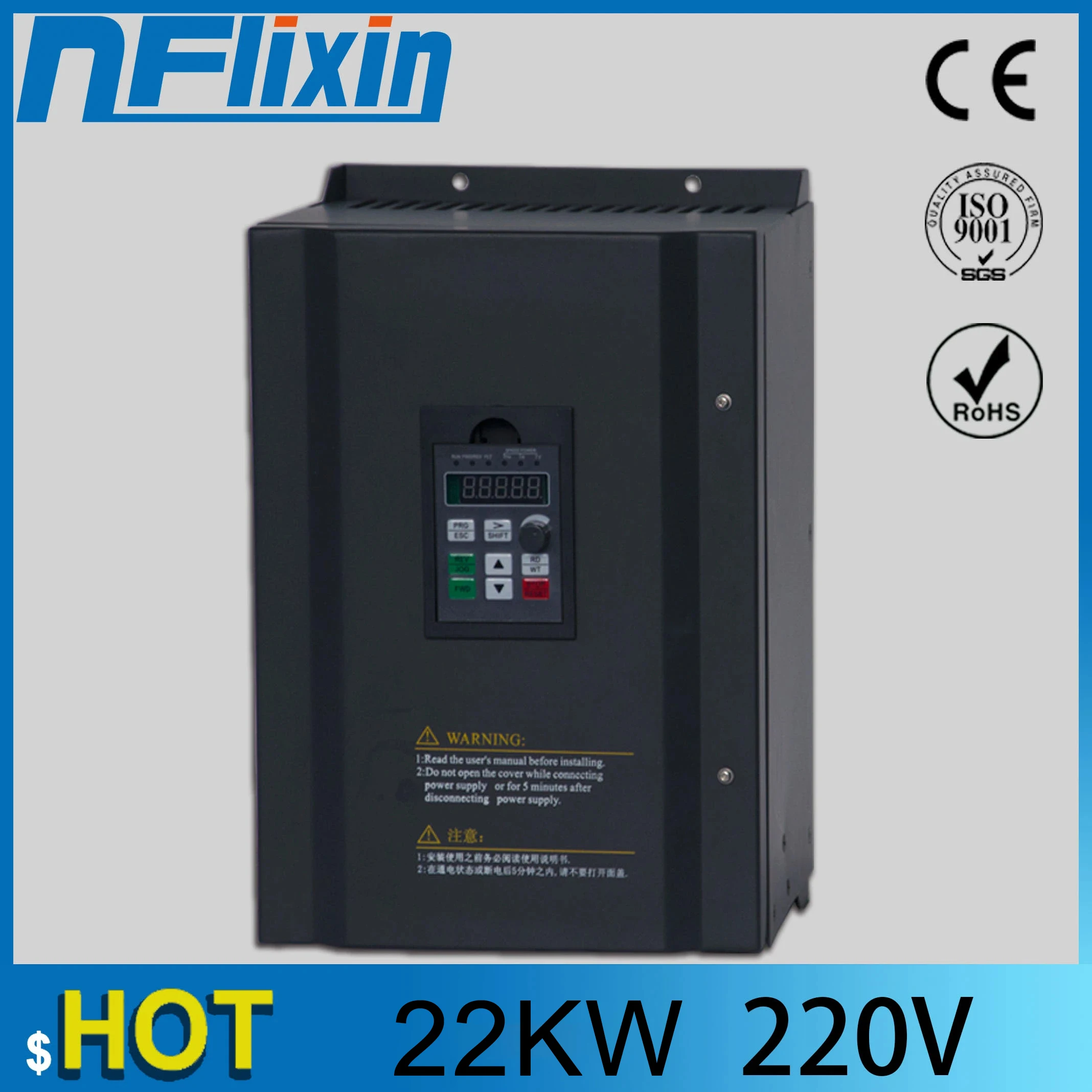 

NF9100 Vector Control Frequency Converter DC 200V-400V to Three-phase 220V 22KW Solar pump inverter with MPPT control