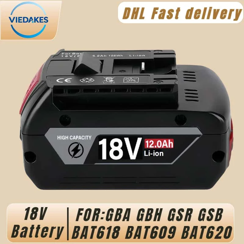 

NEW 18V 12.0Ah Batteryfor Bosch GBA GBH GSR GSB BAT618 BAT609 BAT620 18V Professional power tools rechargable Battery