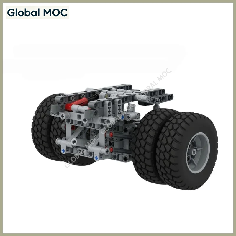 MOC Building Blocks Robust Dual Axle Dual Wheel Unit Model Engineering Truck Chassis Component DIY Assembly Brick Display