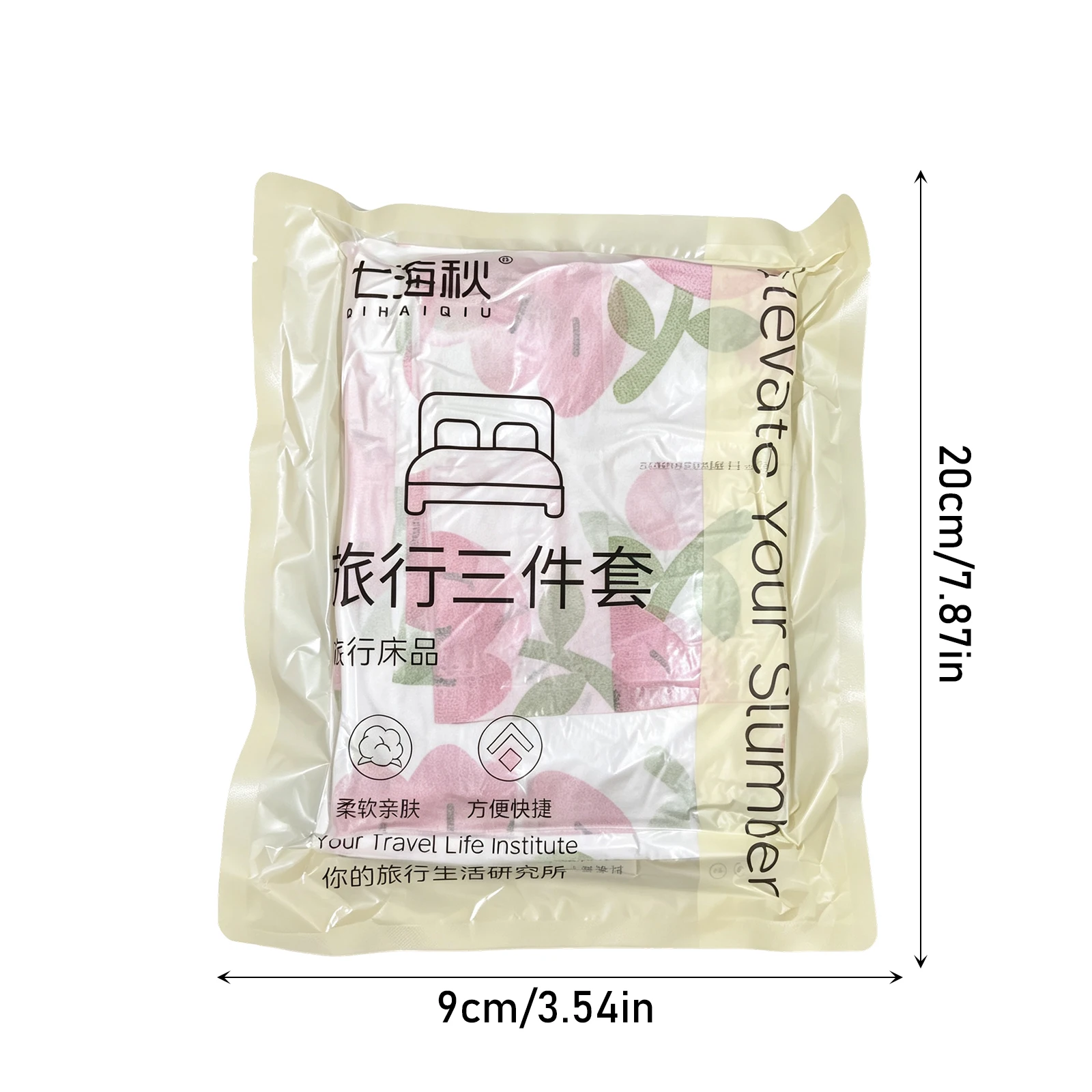3Pcs Disposable Travel Bedding Set Floral Printed Duvet Cover with Bed Sheet and Pillowcase Portable  Bed Cover for Camping